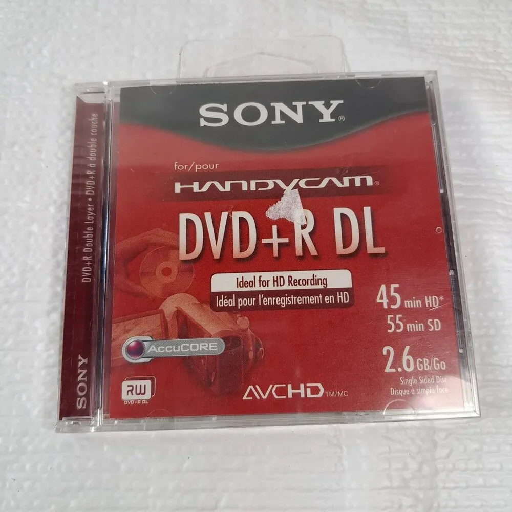 NEW Sony Handycam DVD+R DL blank‎ DVDs SET 3 discs 2.6GB 45 HD/55 SD minutes